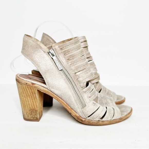 Donald Pliner Kasia Metallic Open Toe Cutout Heel Booties Size 8.5 Women’s - Picture 3 of 8